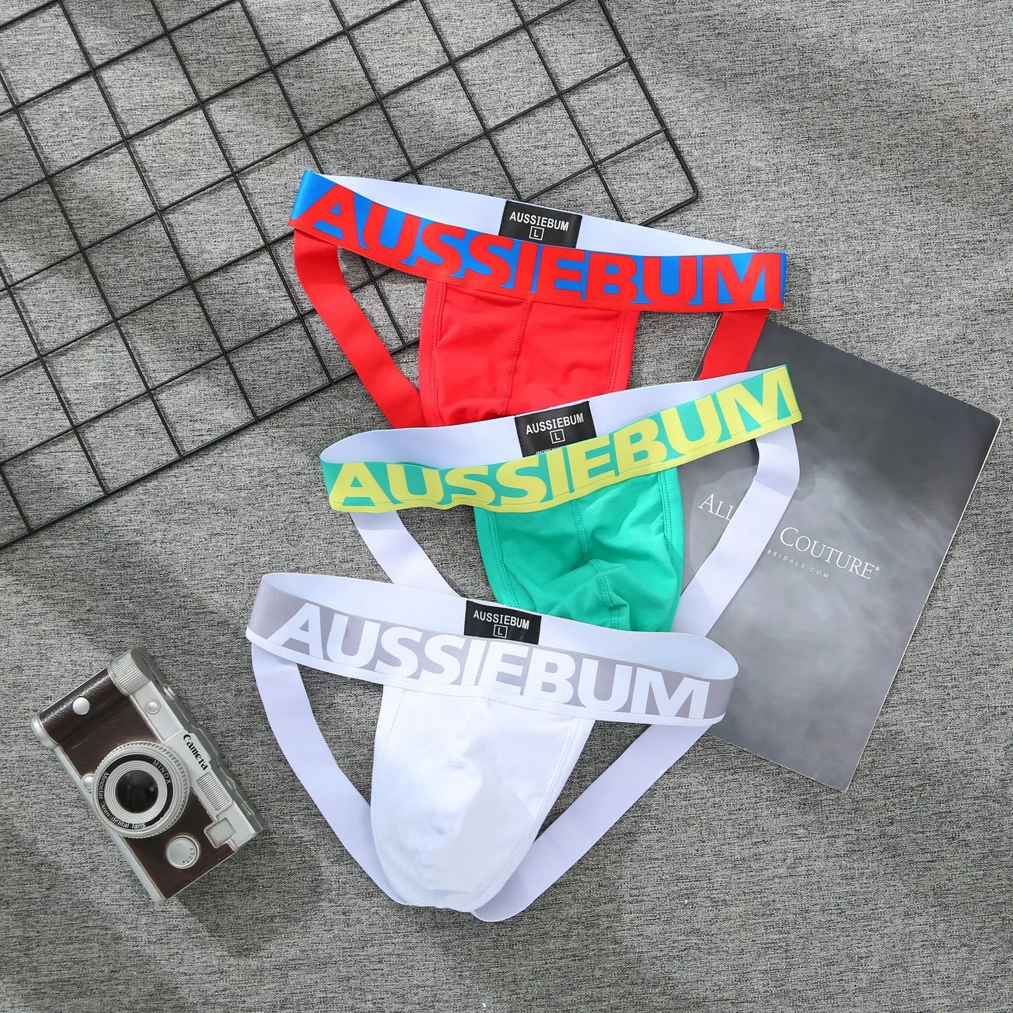 New mens low-waisted panties, pure cotton, seamless hip-lifting U-convex sexy thong AUSSIEBUM