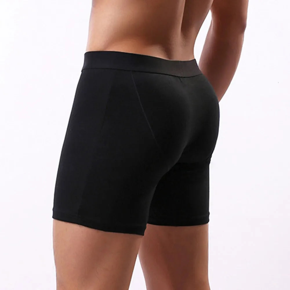 Men's Middle Leg Breathable Cotton Boxer Briefs