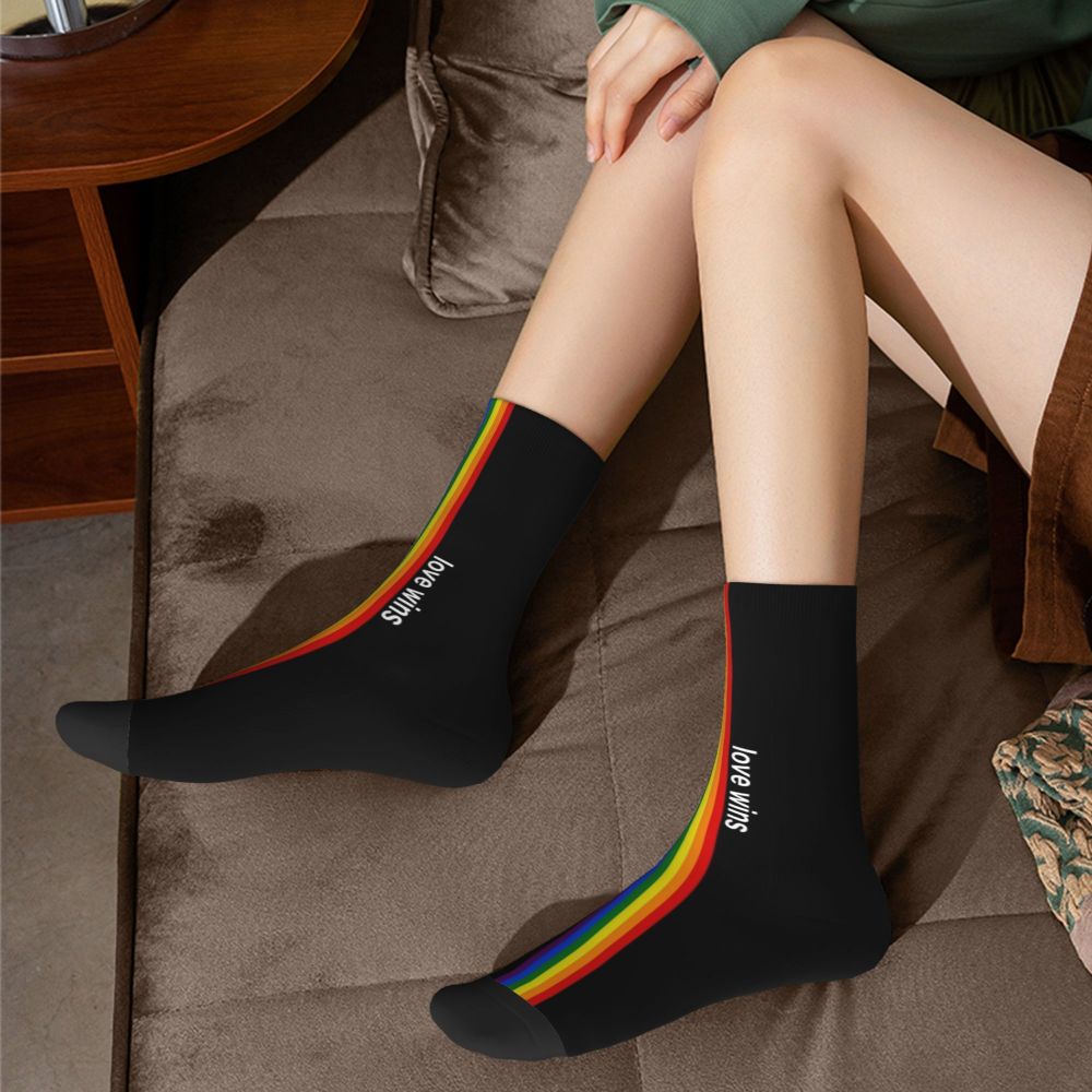 Gay Bear Paw Flag GLBT Mens Crew Socks Unisex Fun LGBT Lesbian Spring Summer Autumn Winter Dress Socks