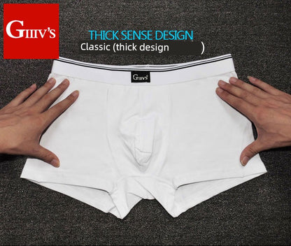 Men's Korean-Style Youth plus Size White Boxer Briefs