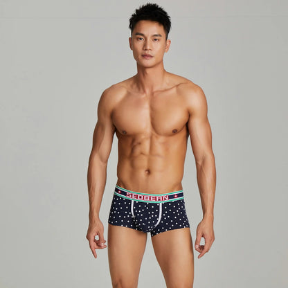 New SEOBEAN Men's Low Rise  Cotton Sexy Boxer Brief Underwear