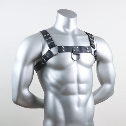 Sexual PU Leather Chest Men Harness Belts Adjustable BDSM Fetish Gay Clothing for Sex Rave Body Bondage Cage Harness Lingerie