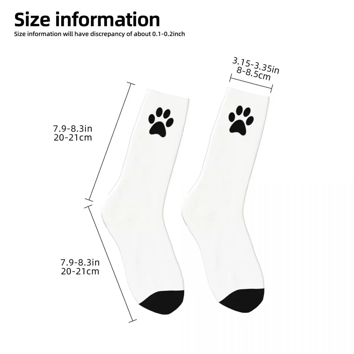 Paw Print Pattern Black Pawprint Men Women Socks Cycling Novelty Spring Summer Autumn Winter Stockings Gift