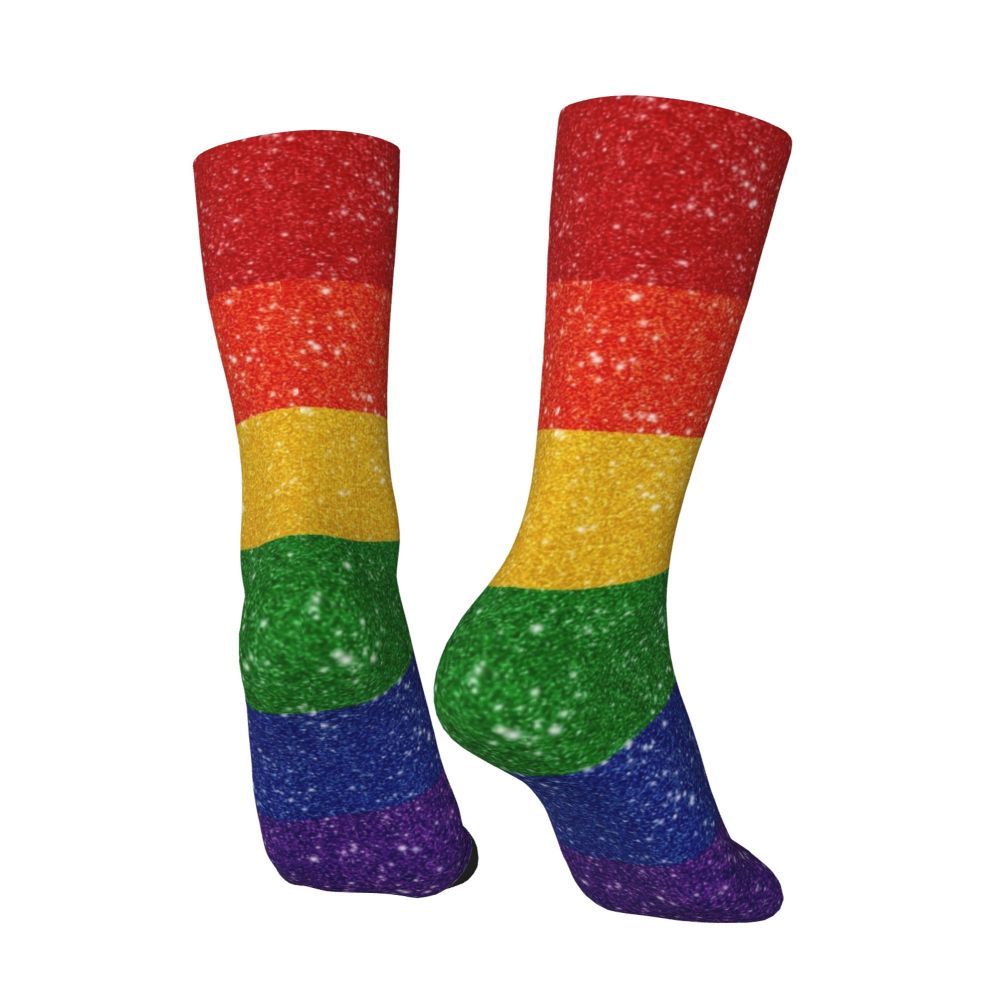 Gay Bear Paw Flag GLBT Mens Crew Socks Unisex Fun LGBT Lesbian Spring Summer Autumn Winter Dress Socks