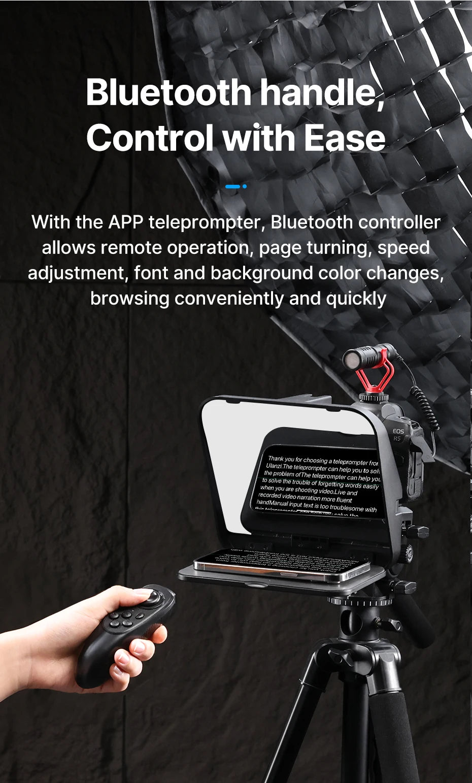 Ulanzi RT02 Universal Teleprompter Prompter DSLR Camera Smartphone Tablet Laptop Teleprompter Live Streaming Video Recording