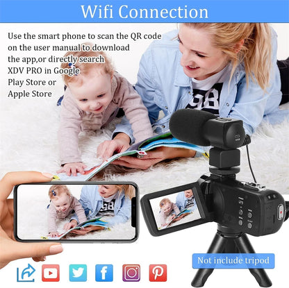 4k Digital Cameras Professional Camcorder for Vlog Video Camera WiFi 48MP Youtube Camera 18X Digital Zoom Camera Digital Webcam