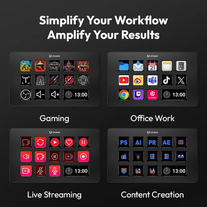 Ulanzi Stream Deck D200 Studio Controller 13 Macro Keys Trigger Actions in OBS Twitch YouTube and More for Mac PC Livestreaming