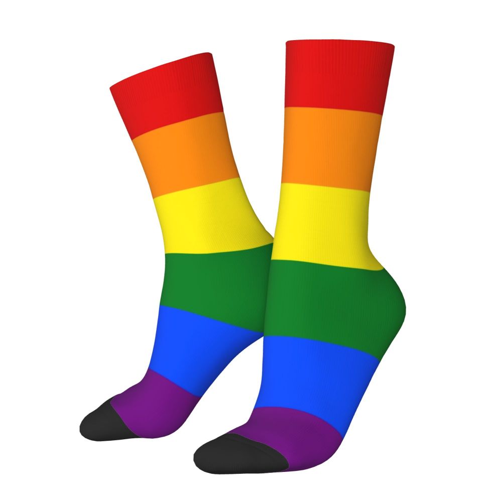 Gay Bear Paw Flag GLBT Mens Crew Socks Unisex Fun LGBT Lesbian Spring Summer Autumn Winter Dress Socks