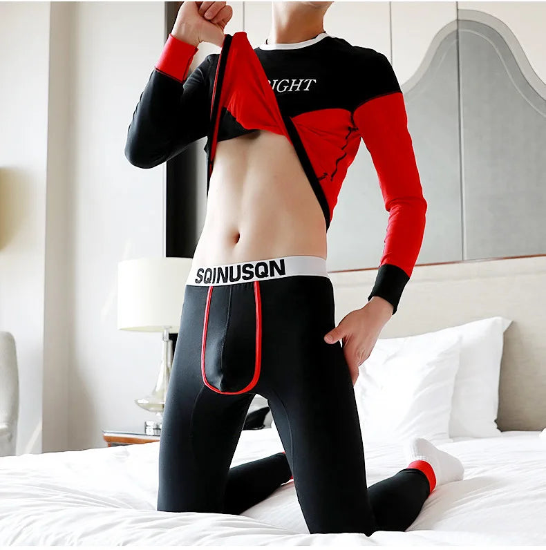 Youth Winter Warm Thermal Underwear for Men Personalized Fashionable Bottom Lingerie Thin Autumn Clothes Autumn Pants Bottom Set