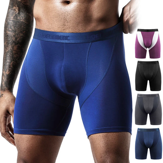 Mens Underwear Mesh Quick Dry Wicking Boxer Briefs Active Sports Soft Breathable Elastic Waistband Total Support Pouch Underpant