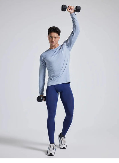 Blue Men's Tight Fitness Running Pants Leggings Plus Size Training Joggers Clothing Sweat Trousers