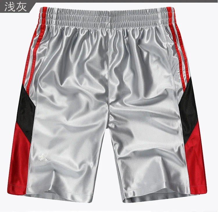 Glossy Pockets Men's Shorts Outdoor Fitness Plus Size Casual Sports Basketball Bottoms