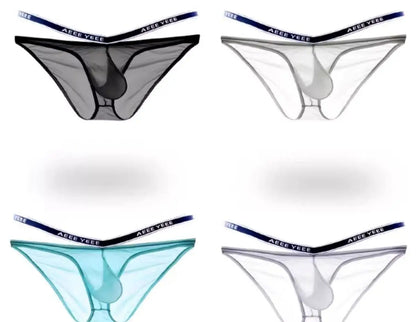 Sexy Sheer Men Elastic Briefs Underwears Sports Sexy See Through Ultra Thin Shorts