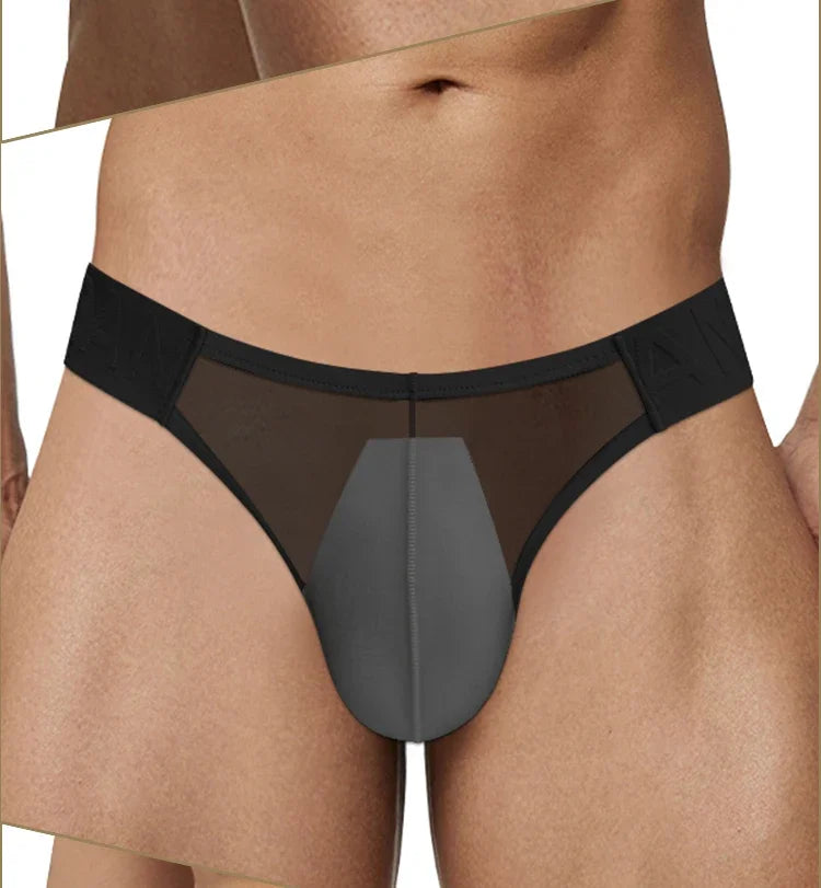 CMENIN Low Rise Men's Underwear Transparent Ultra-thin Mesh Brief