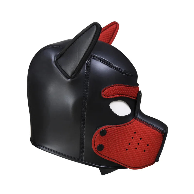 New Puppy Cosplay Costumes Party Pu Leather Rubber Mask Full Head Hood Masks for Dog Roleplay Funny Sexy Unisex Full Top Cover