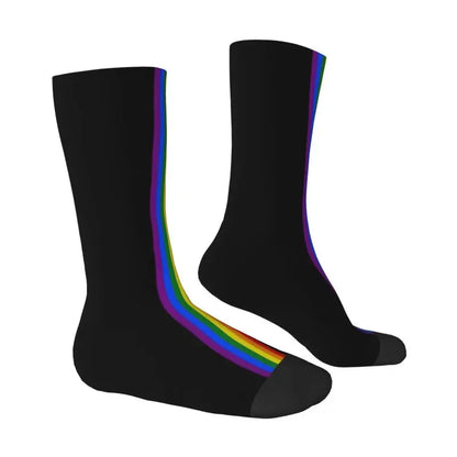 Love Wins Pride Stripe Men Women Crew Socks Unisex Funny 3D Print GLBT LGBT Gay Lesbian Pride Flag Dress Socks