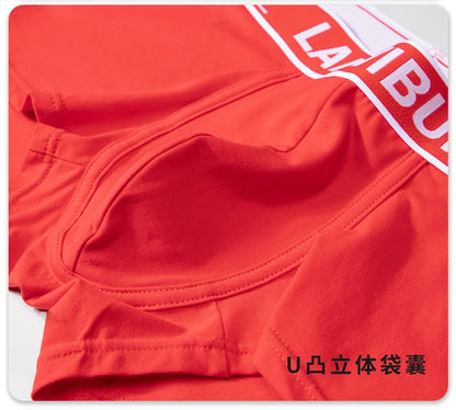 3pcs/lot men's cotton boxer shorts, youth breathable and sexy boxer shorts, sports trendy design underwear