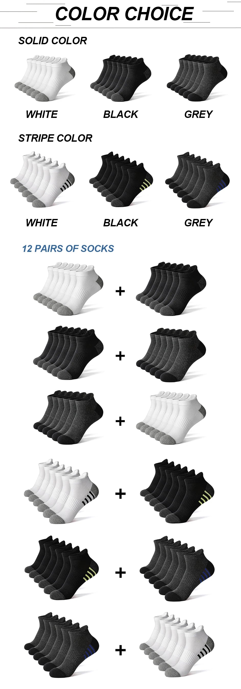 6/12 Pairs High Quality Cotton Socks Men Women Sports Solid Color Short Socks Cycling Breathable Mesh White Black Ankle Socks