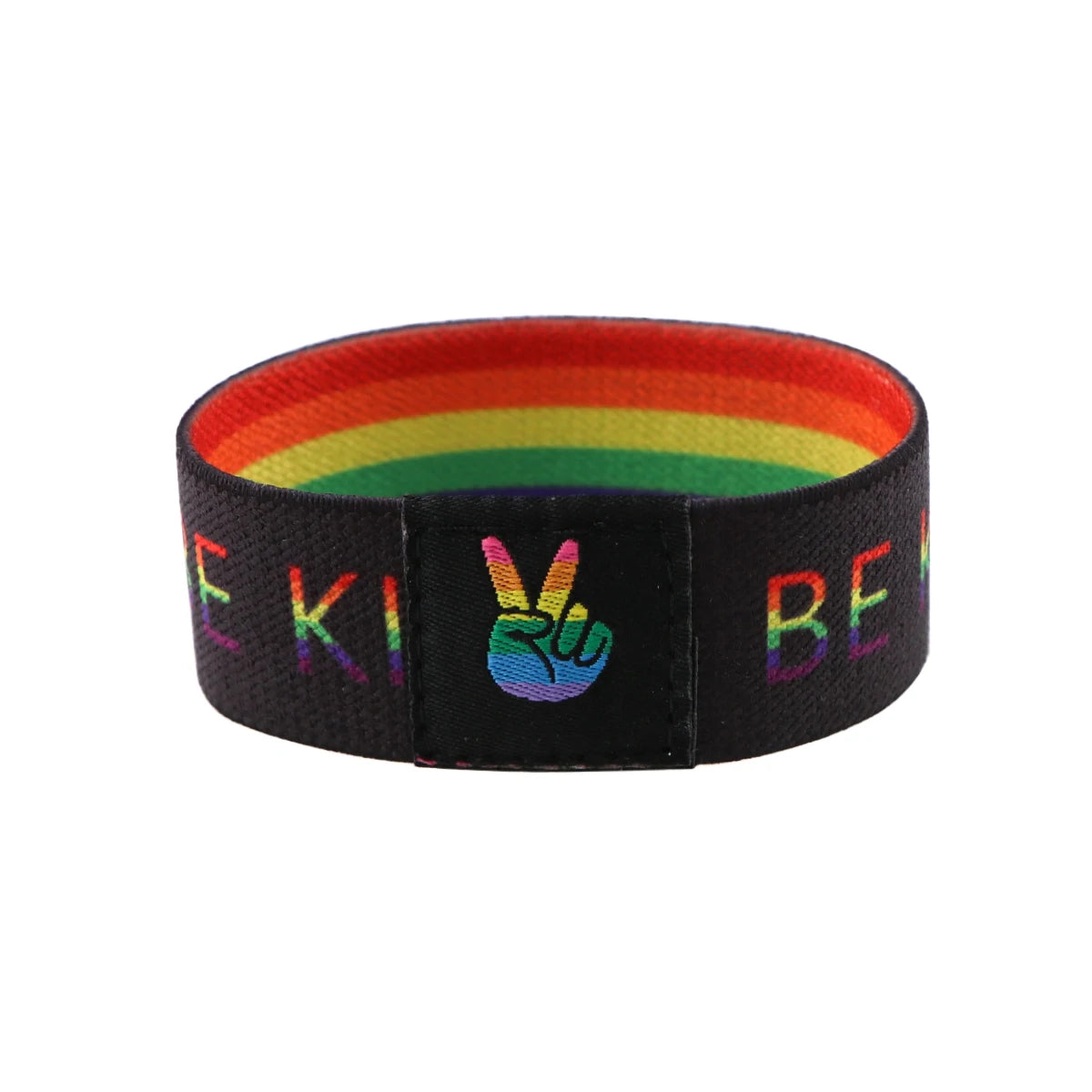 LGBT Pride Rainbow Strap Bracelet Wide Band Bangles Armband Gay Lesbians Stretch Wristband Bracelet Accessories Friendship Gifts