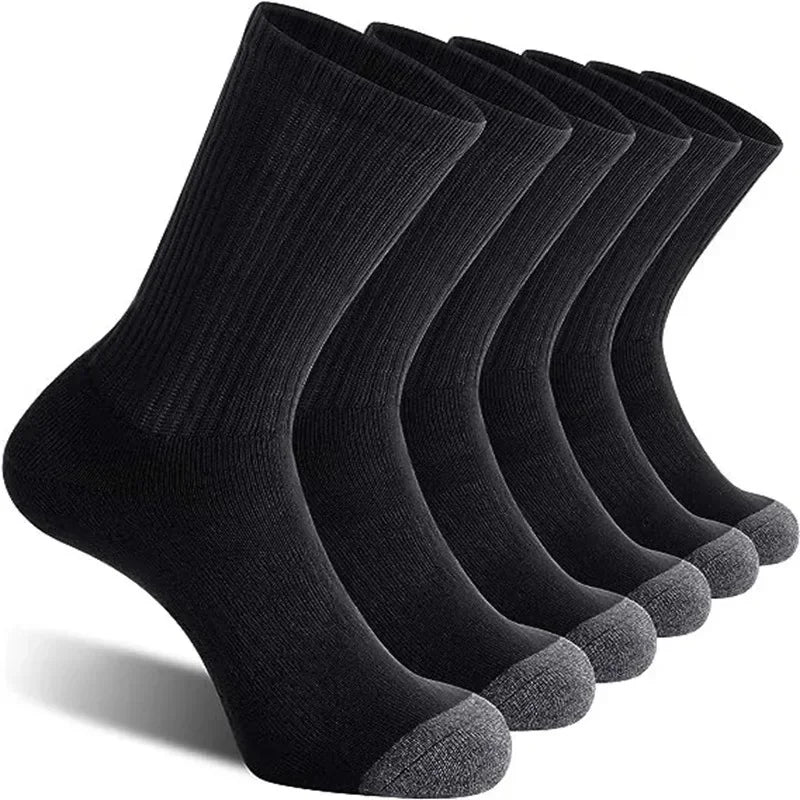 10 Pairs Plus Size Men Crew Socks EUR 39-47 High Tube Cotton Sports Socks Runing Football Soccer Athletic Socks White Black