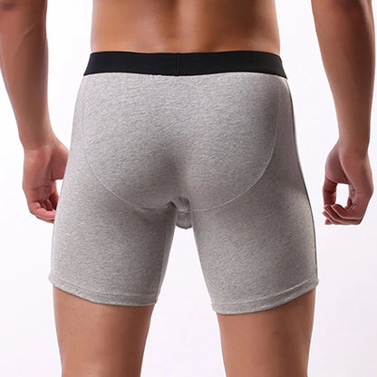 Men's Middle Leg Breathable Cotton Boxer Briefs