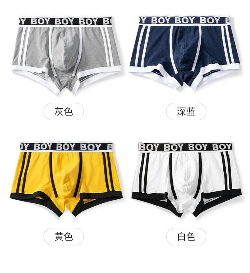 Fashion Men's Panties Underpants Cotton Soft Male Comfortable Breathable Boxer Shorts Youth U Bulge Pouch Sexy Underwear Cuecas