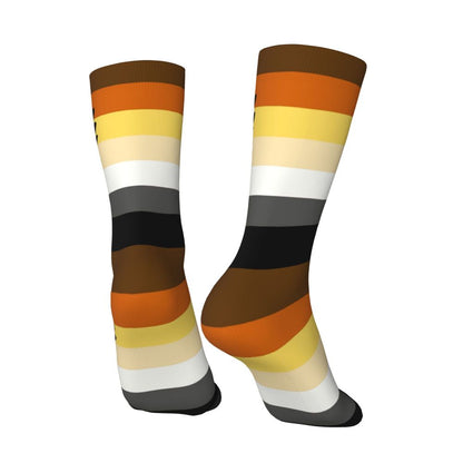 Gay Bear Paw Flag GLBT Mens Crew Socks Unisex Fun LGBT Lesbian Spring Summer Autumn Winter Dress Socks