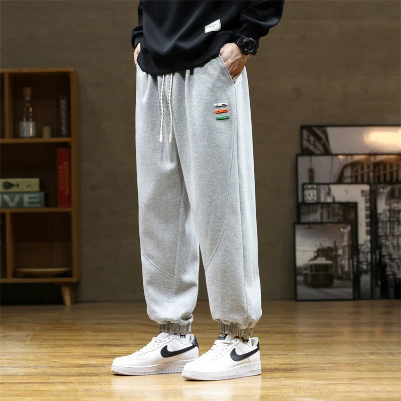 New Spring Harem Pants Men Casual Pants Comfortable Cotton Fabric Solid Sweat Trousers Straight Streetwear Oversize Size 8xl