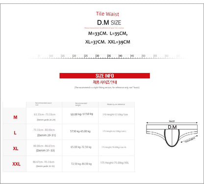 D.M Men Underwear Low Waist Sexy T-Back Convex U Convex Sexy Temptation Double Ding Pu Detachable Button Fashion