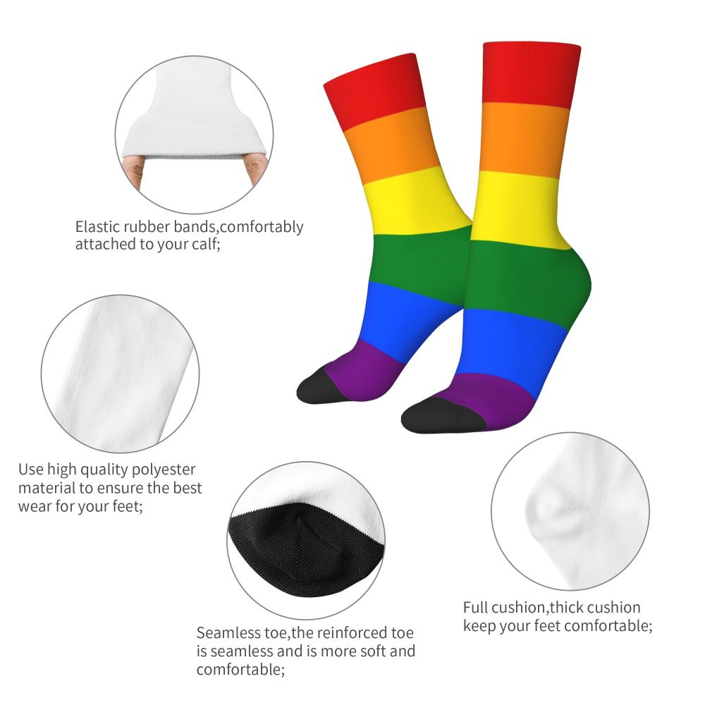 Gay Bear Paw Flag GLBT Mens Crew Socks Unisex Fun LGBT Lesbian Spring Summer Autumn Winter Dress Socks