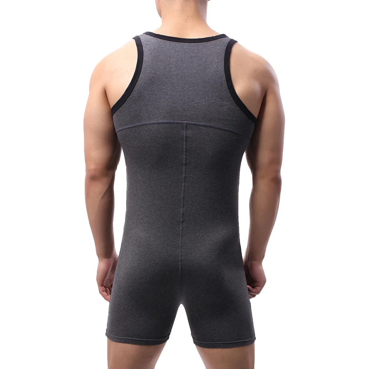 Mens Undershirts Cotton One-Piece Rompers Men Bodysuit Wrestling Singlet Sports Leotard Fitness Jumpsuits Boxer Shorts Underwear