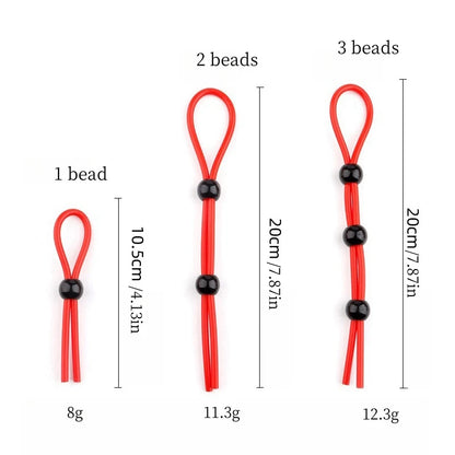 Adjustable Penis Ring Rope Beads Sperm Ring Assist Erection Silicone Ejaculation Delay Cock Scrotum Ring Man Lasting Cock Ring