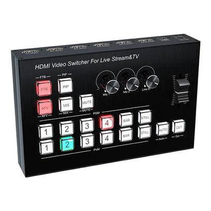 4K 4HD HDMI Video Mixer Switcher Seamless Switch for Multi Camera Live Production Line in Out PIP 1080p Live Streaming Capture