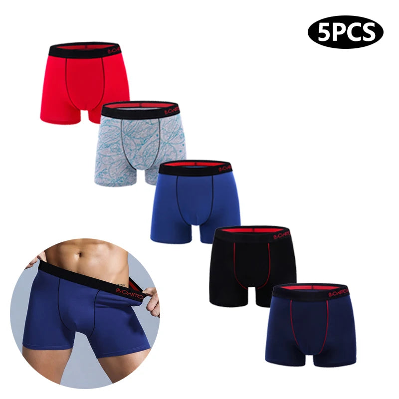 5Pcs Men's Cotton Boxer Underwear