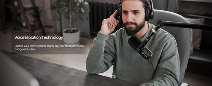 FDUCE SL40X/SL40 USB/XLR Dynamic Microphone With Built-in Headset Output & Sound Insulation,For Podcasts,Games, Live Broadcast