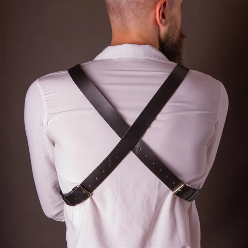 Fetish Gay BDSM Chest Harness Belts Sexual Leather Men Clothes Punk Rave Body Harness Straps Sexy Erotic Male Bondage Lingerie