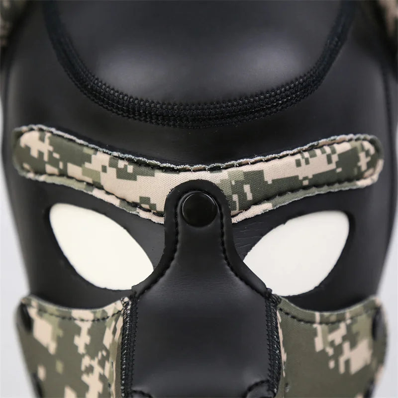 New Puppy Cosplay Costumes Party Pu Leather Rubber Mask Full Head Hood Masks for Dog Roleplay Funny Sexy Unisex Full Top Cover