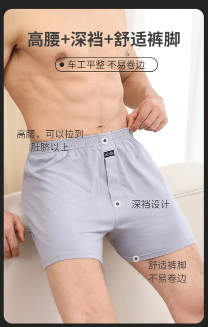 2pcs 100% Cotton Underwear Men Loose Shorts Men's Panties boxer male plus Large big size Comfortable Soft Solid under wear sexy