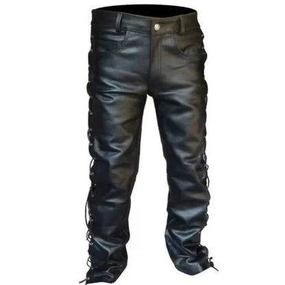 New adult men's Gothic medieval pants retro Renaissance Viking clothing Leather Pants Plus Size