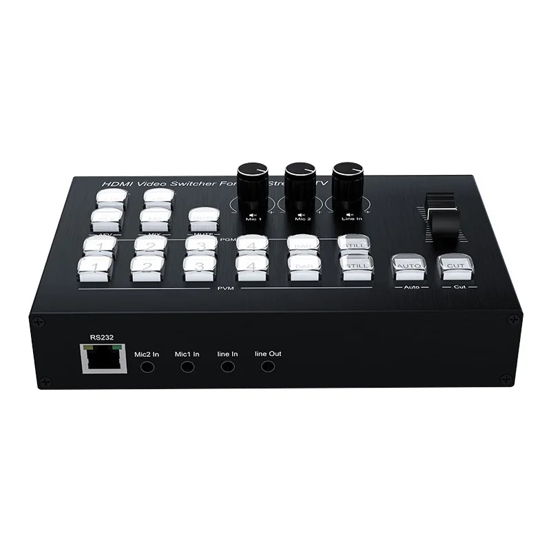 4K 4HD HDMI Video Mixer Switcher Seamless Switch for Multi Camera Live Production Line in Out PIP 1080p Live Streaming Capture