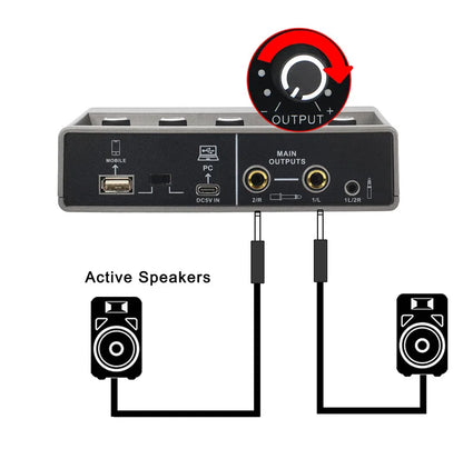 TEYUN Audio Interface 2 Channel 48V Diver-Free Computer Record Electric Guitar Echo Effects PC Recording External Sound Card Q16