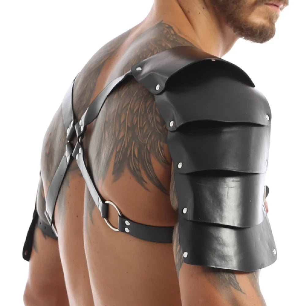 EagleKu BDSM Gay Sexy Shoulder Harness Strap Fetish Men Leather Body Cage Chest Harness Belt Strap Puppy Gay Lingerie