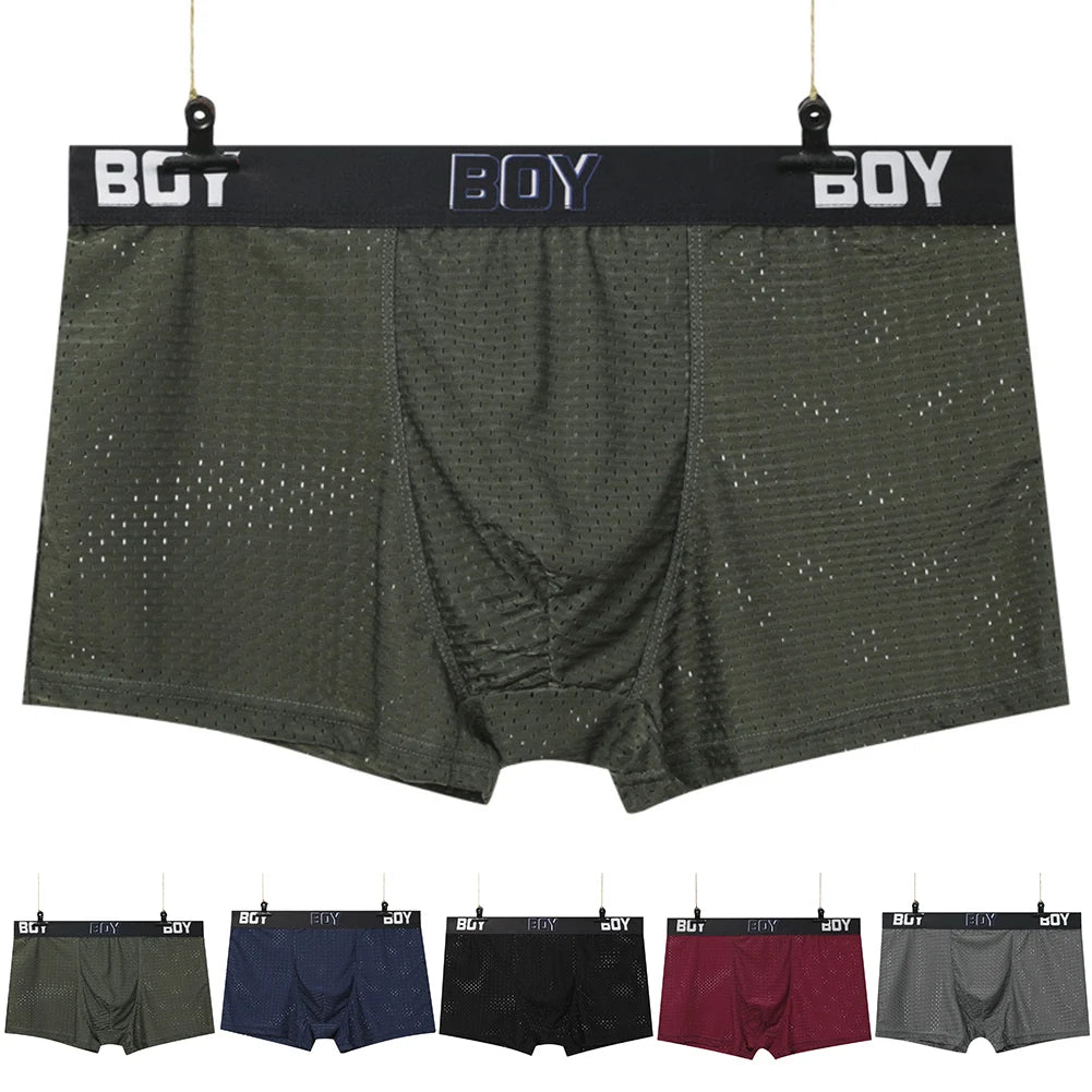 Mens Sexy Briefs Home Shorts Mesh Breathable Super Elasticshorts Man Scrotum Bulge Erotic Langerie Convex Pouch