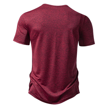 Mens Summer Casual Henley Collar Short Sleeve T Shirt Fashion Hip Hop Streetwear