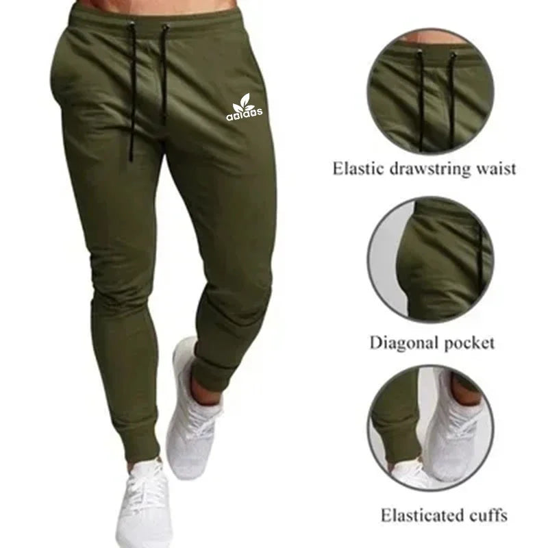 Casual pants men's jogging sweatpants large size elastic waist sports casual trousers loose fitness clothes autumn thin style