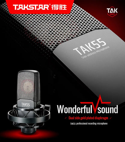 Takstar TAK55 Professional Recording Microphone Three Polar Patterns For Vocal Streaming Podcasting Stuidio Condenser Mic