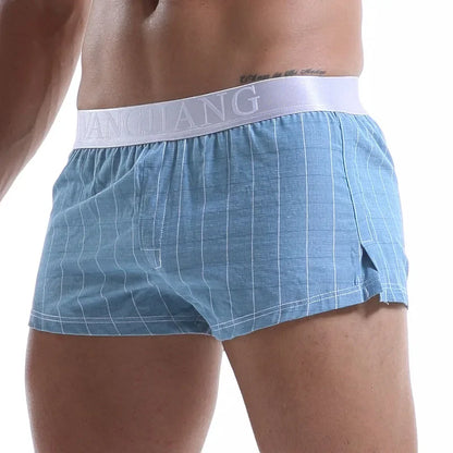 Men Cotton Boxers Shorts Loose Multicolor Male Plaid Underwear Homewear Comfortable Arrow Pants