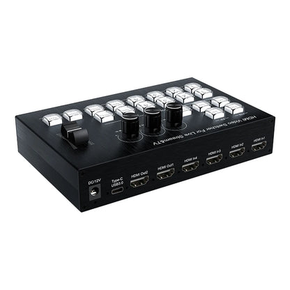 4K 4HD HDMI Video Mixer Switcher Seamless Switch for Multi Camera Live Production Line in Out PIP 1080p Live Streaming Capture