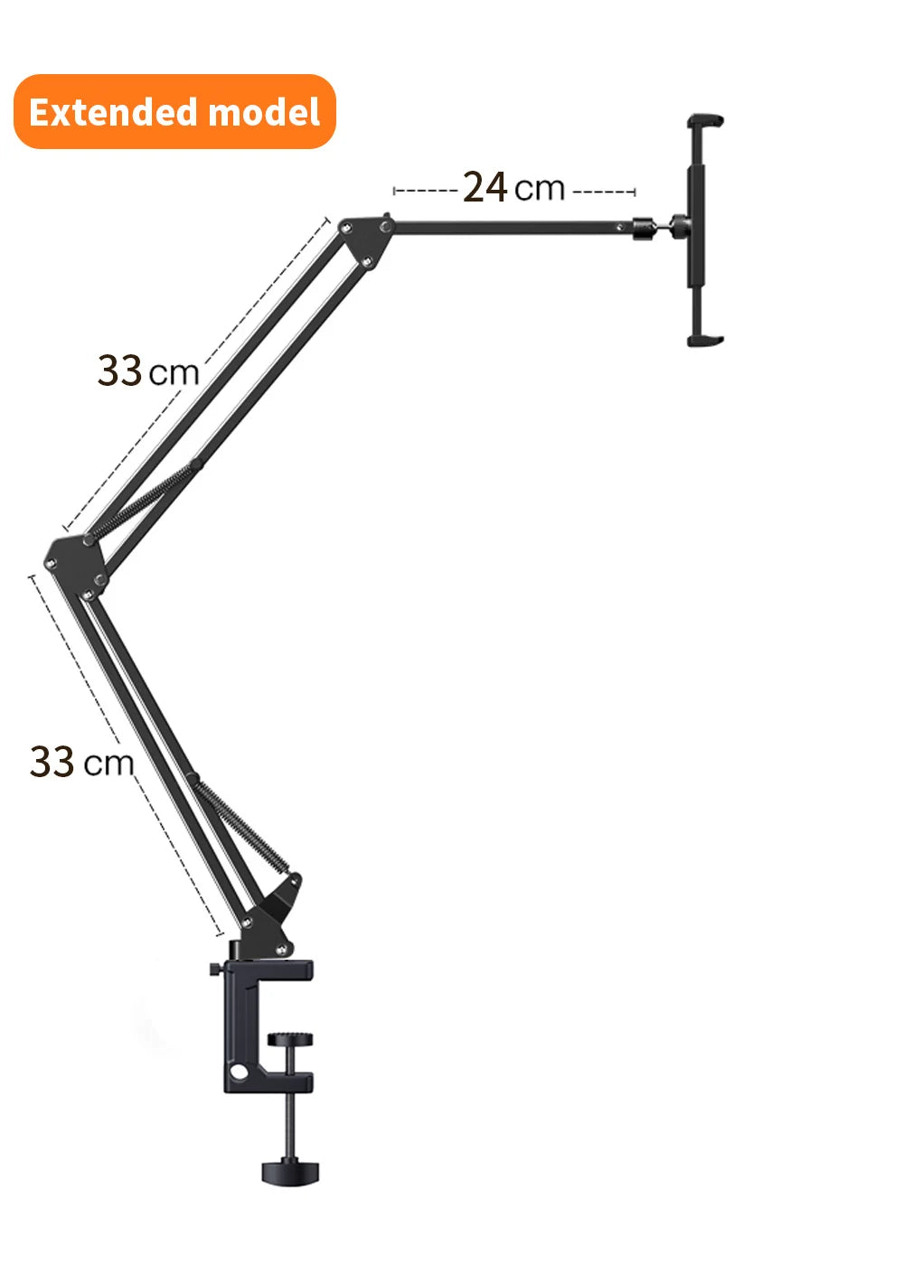 Universal Tablet Stand Clip Lazy Bracket Flexible Articulating Aluminum Arm Phone Mount Tablet Holder For All 4-11 Inch Device