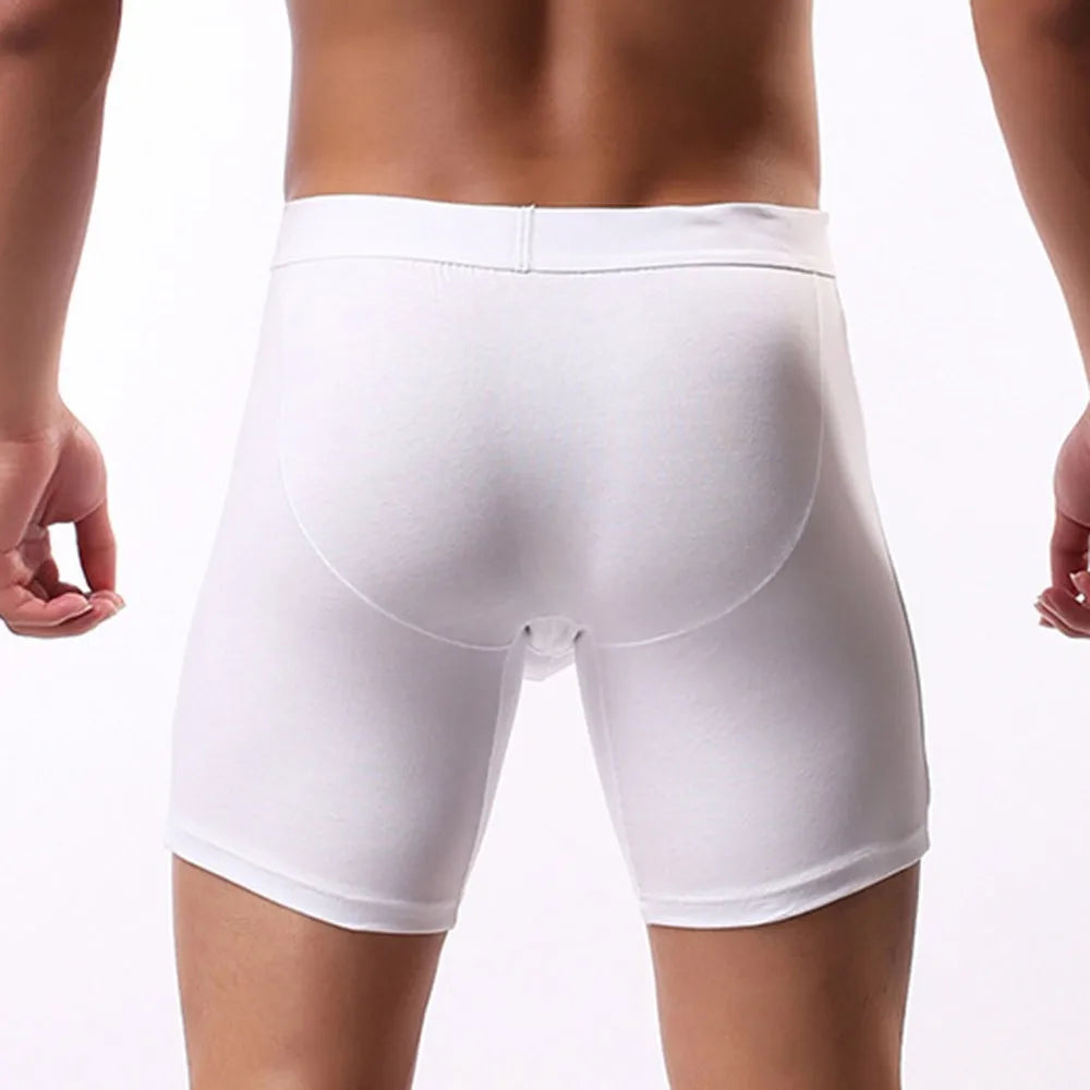 Men's Middle Leg Breathable Cotton Boxer Briefs